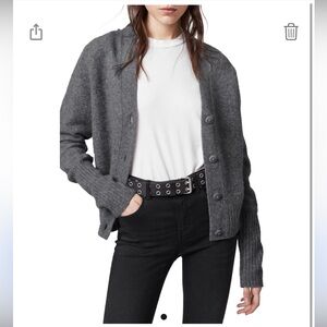 All Saints Women's Charcoal Cardigan